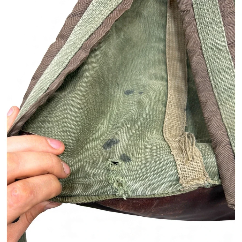 Vintage The Orvis Company Canvas Leather Backpack Green Outdoor Travel‎ 80s 90s